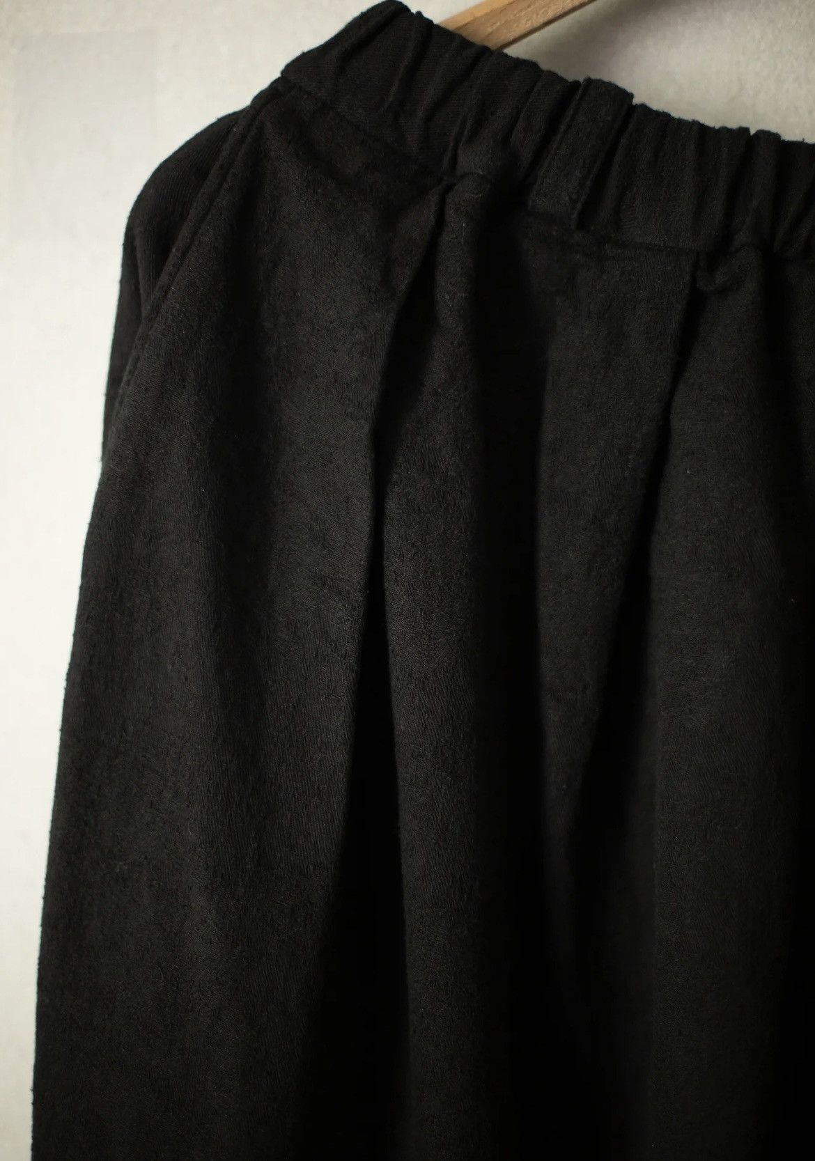 MITTAN Black Silk, Cotton, & Linen Jacquard Pants Size US 32 / EU 48 - 2 Thumbnail