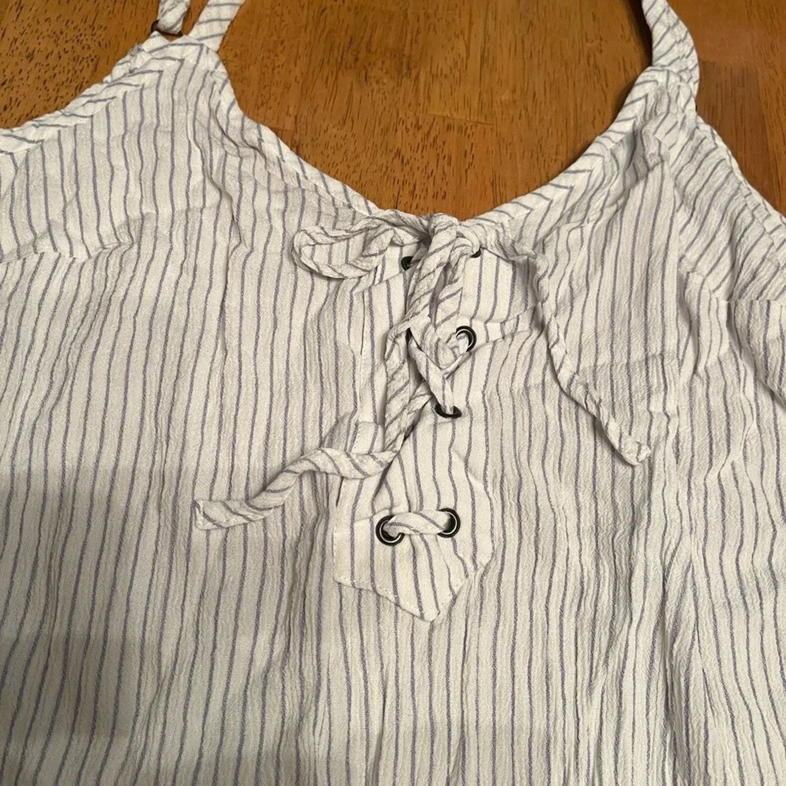 Torrid Torrid striped, lace-up tank top, size 1 (XL) Size XL / US 12-14 / IT 48-50 - 2 Thumbnail