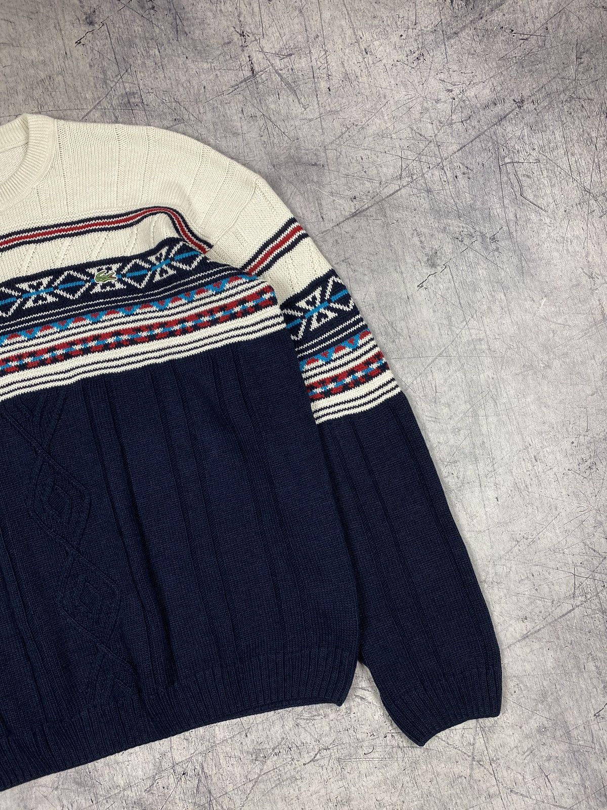 Designer × Lacoste × Vintage Vintage 90s Lacoste Designer Knitted Sweater Size US L / EU 52-54 / 3 - 4 Thumbnail