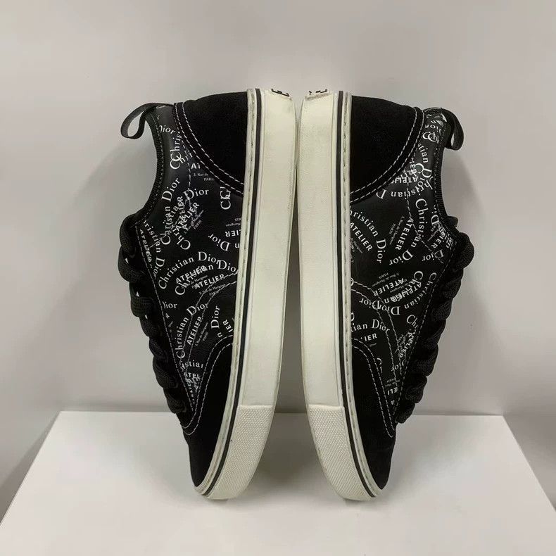 Dior Dior black graffiti lowtop sneakers Size US 12 / EU 45 - 5 Thumbnail
