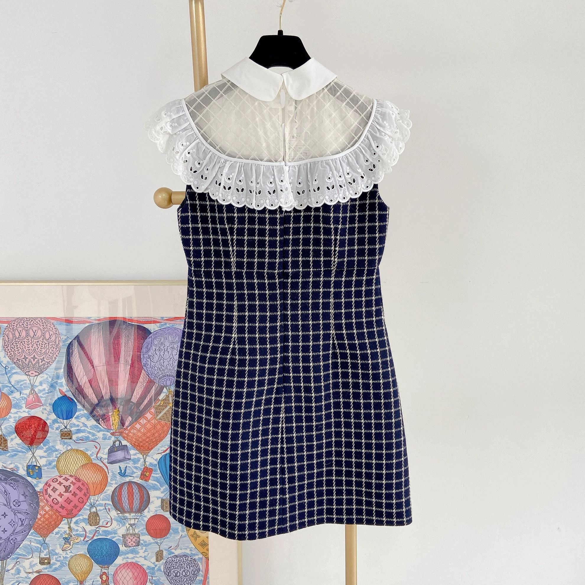 Miu Miu MIUMIU lace check dress 40 with tags Size S / US 4 / IT 40 - 4 Thumbnail