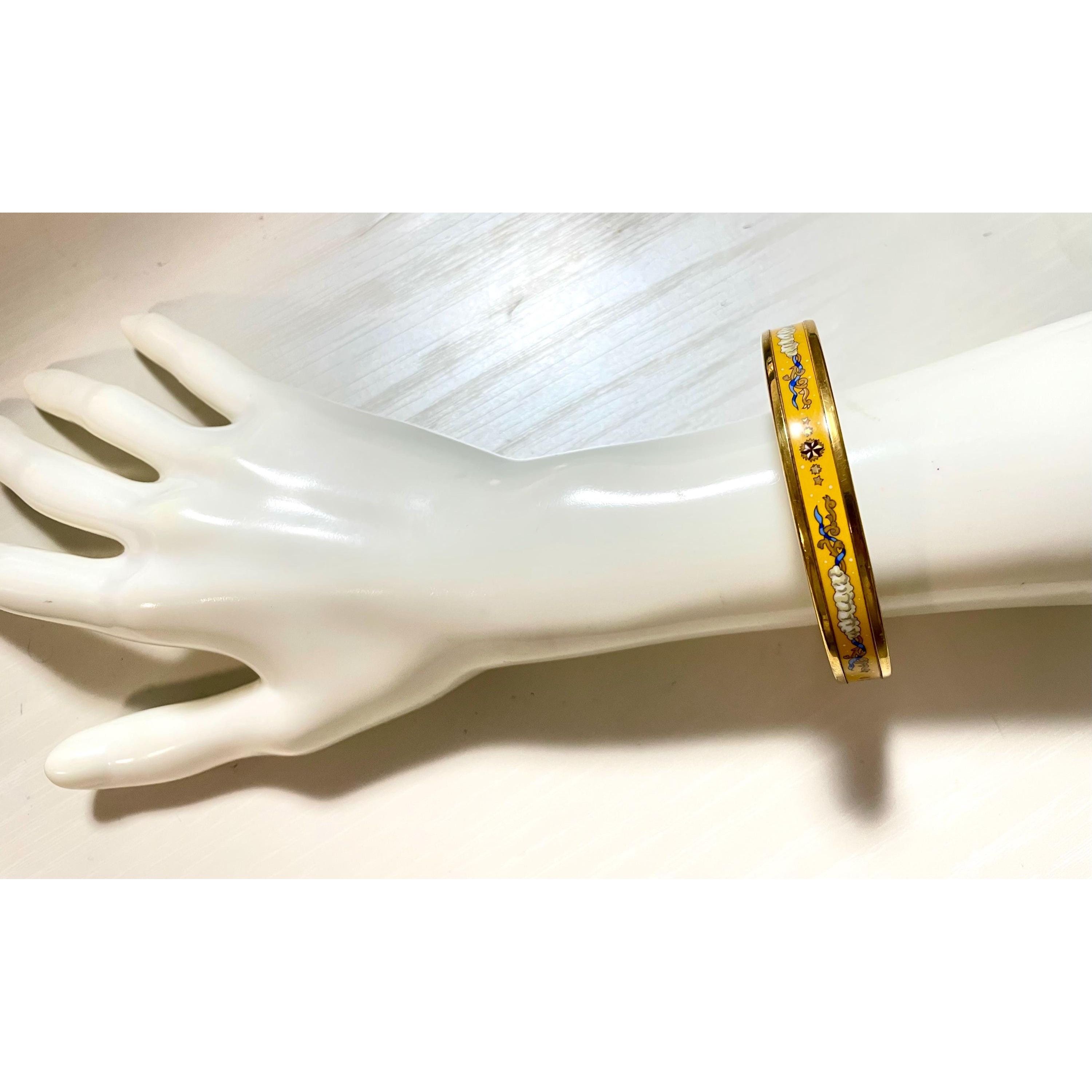 Hermes Vintage Hermes yellow cloisonne enamel bangle with star Size ONE SIZE - 10 Thumbnail