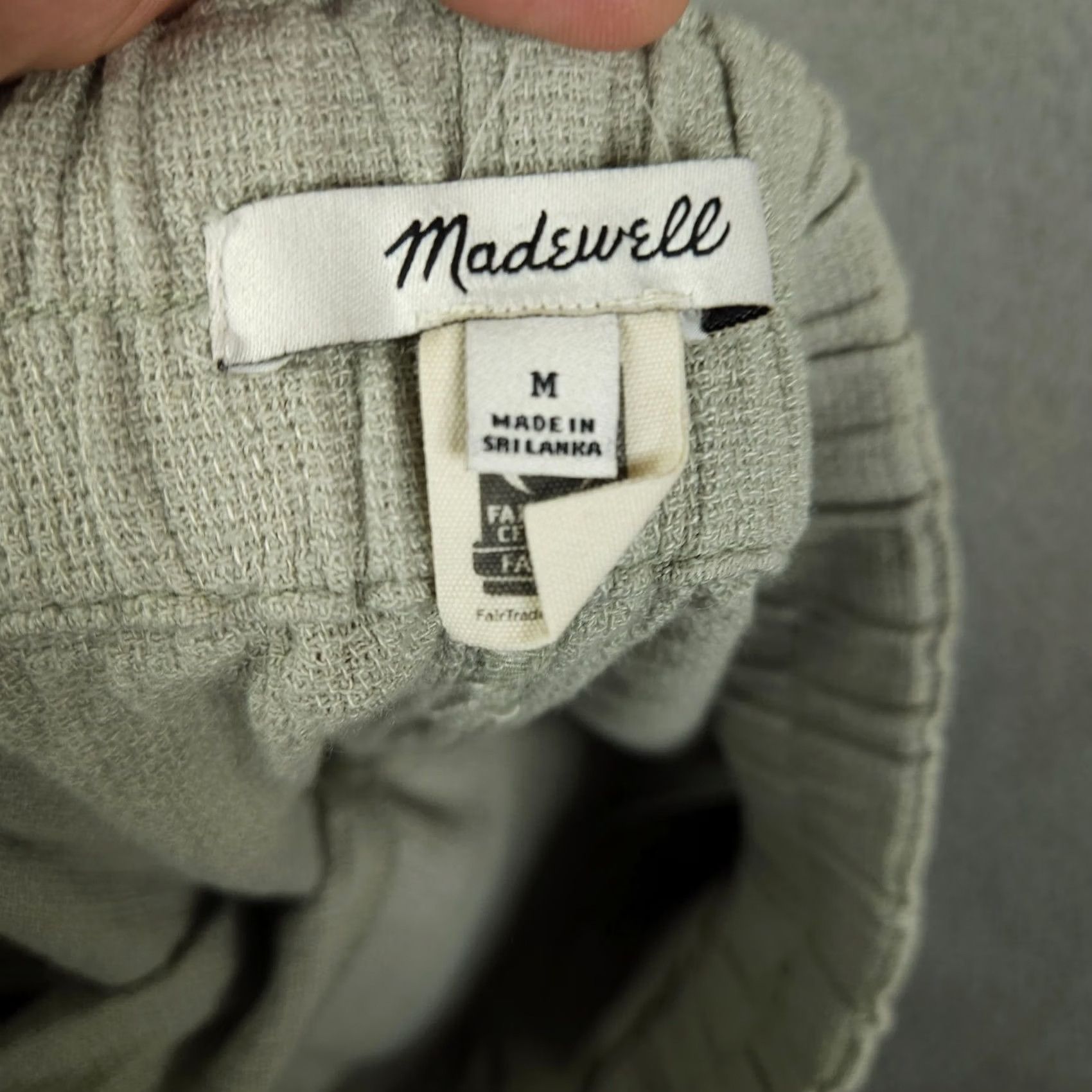 Madewell Madewell Pants Women's Wide-Leg Cropped Sage Green Linen Blend M Casual Outdoor 90s? Size 32" / US 10 / IT 46 - 7 Thumbnail