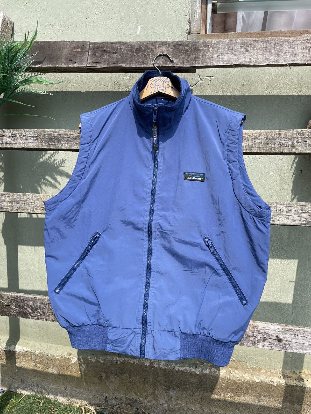 Vintage LL BEAN Zipper Vest 90s Blue Colour