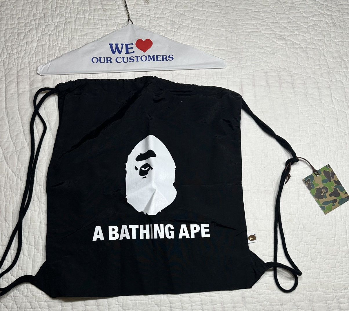 Bape Bathing Ape Bape Head Draw String Bag/ New W/ Tags Size ONE SIZE - 1 Thumbnail