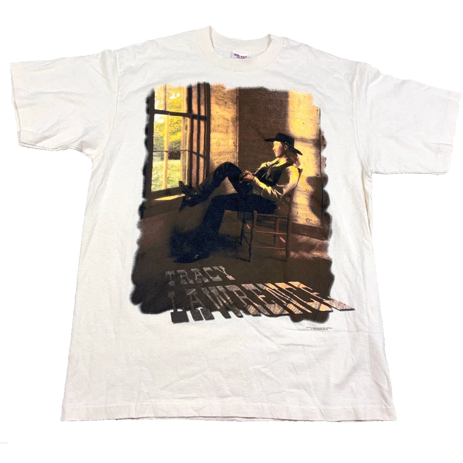 TEE JAYS VINTAGE Tracy Lawrence Tee Jays Shirt Men XL Tan Beige Graphic Print 90s Rock Retro Band Music 90s Womens Mens Boys Girls Size US XL / EU 56 / 4 - 2 Thumbnail