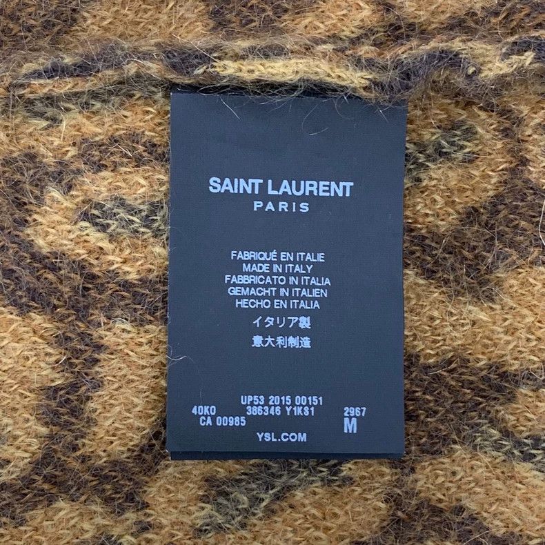 Saint Laurent Paris Saint Laurent Brown leopard-print wool crewneck long-sleeve Size US M / EU 48-50 / 2 - 6 Thumbnail
