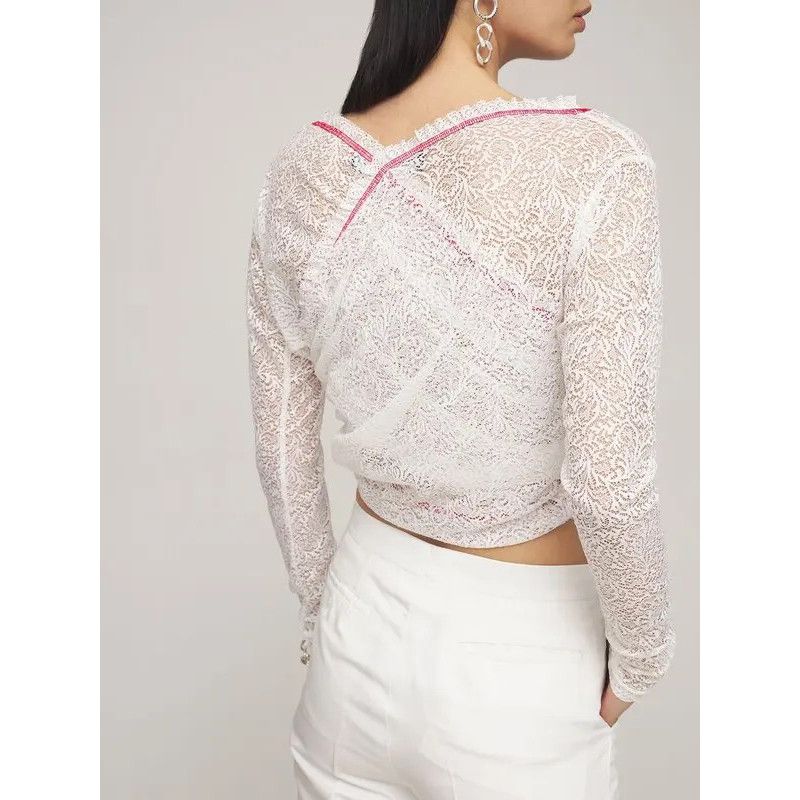 Y/Project Twisted Lace L/S Top, White Medium FR38 Size M / US 6-8 / IT 42-44 - 7 Thumbnail