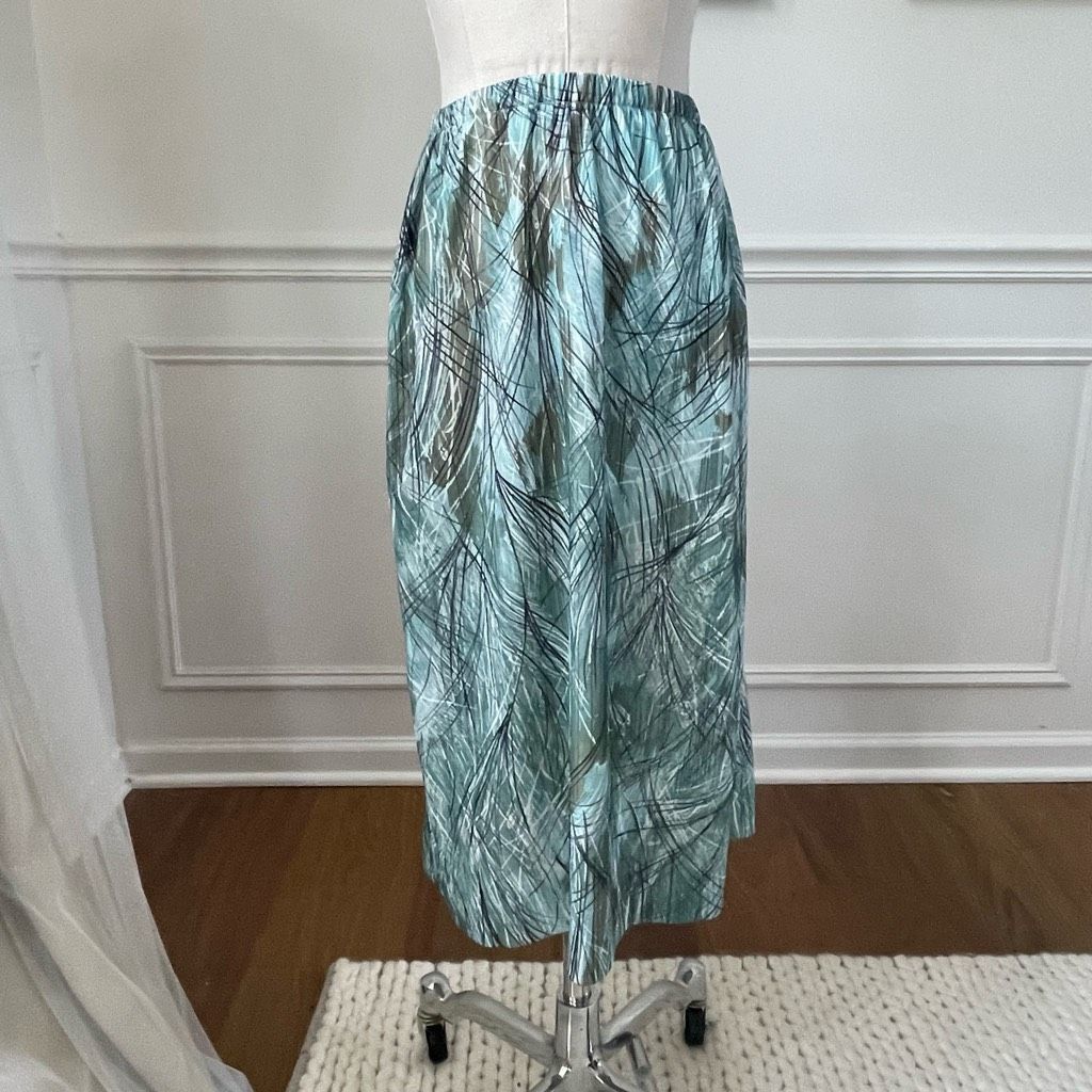 Vintage Vintage 70s 2pc Blouse Skirt Green Brown Retro Crosshatch Pa Size S / US 4 / IT 40 - 8 Thumbnail
