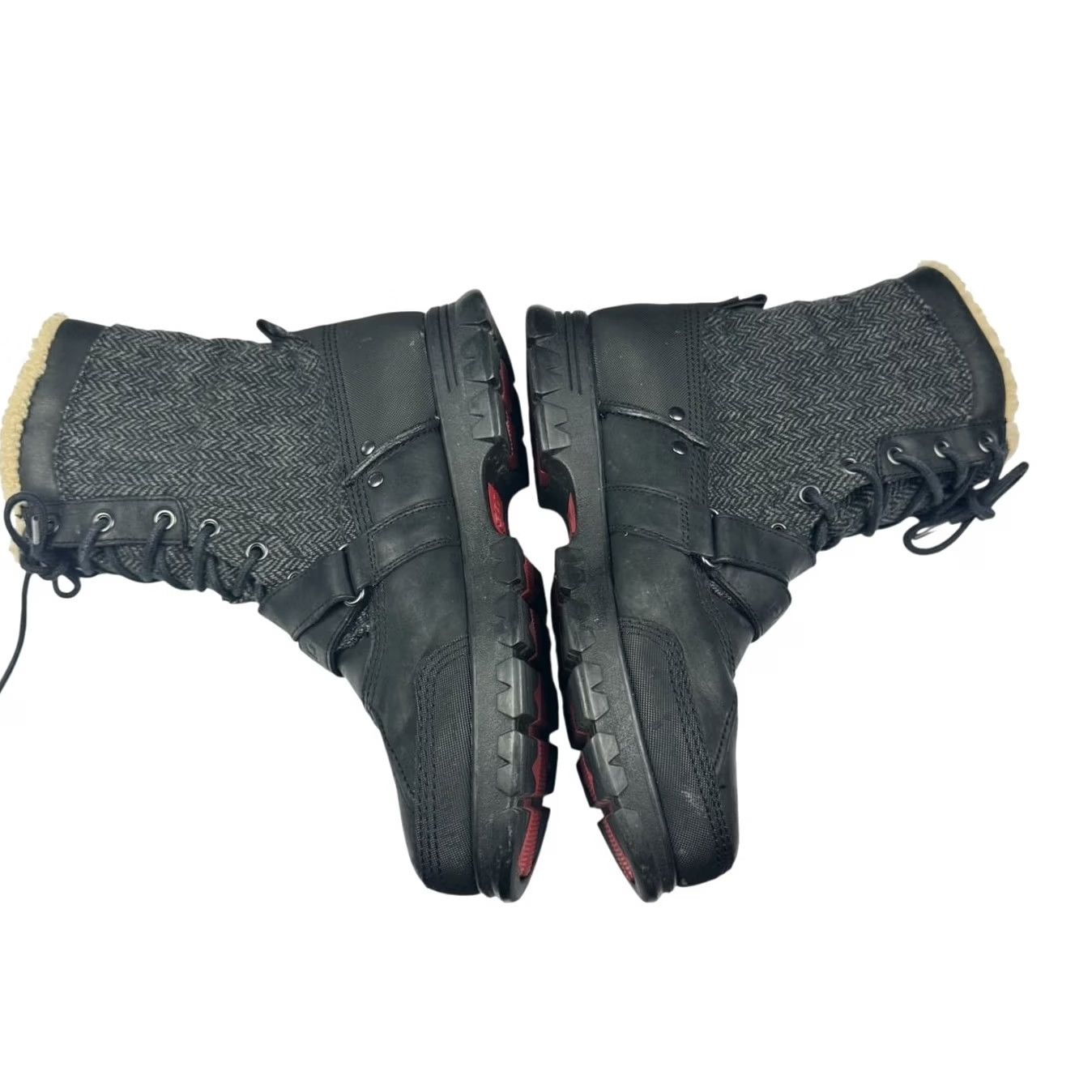 Polo Ralph Lauren Polo Ralph Lauren Boots Tavin Rollover Shearling Lined Black Men's Size 11D - Leather Combat Mid-Calf Rubber D Lace Up Size US L / EU 52-54 / 3 - 6 Thumbnail