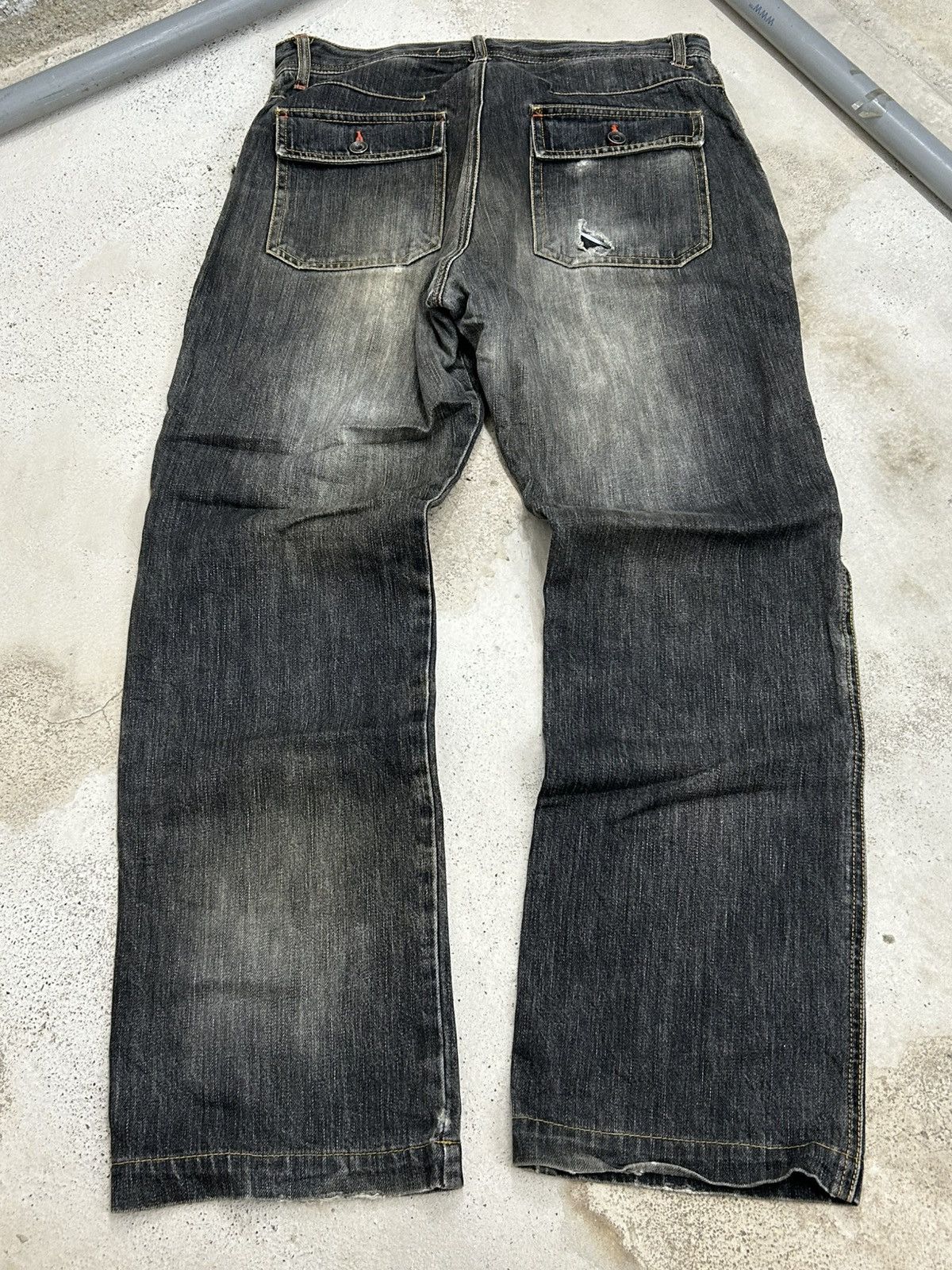 GOSTAR DE FUGA × Japanese Brand Eastboy Men Jean Loose Baggy Fit Grey Washed Distressed Size US 31 - 7 Thumbnail