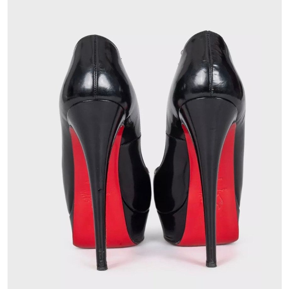 Christian Louboutin Christian Louboutin Black Leather Lady Peep Pumps - Sz 37 Size US 6 / IT 36 - 5 Thumbnail