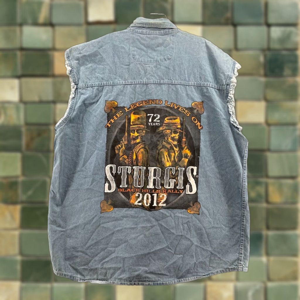Vintage VINTAGE Sturgis Hot Leathers Shirt Men's 2XL 72 Years 2012 Moto Biker Rocker Grunge 90s Size US XXL / EU 58 / 5 - 1 Thumbnail