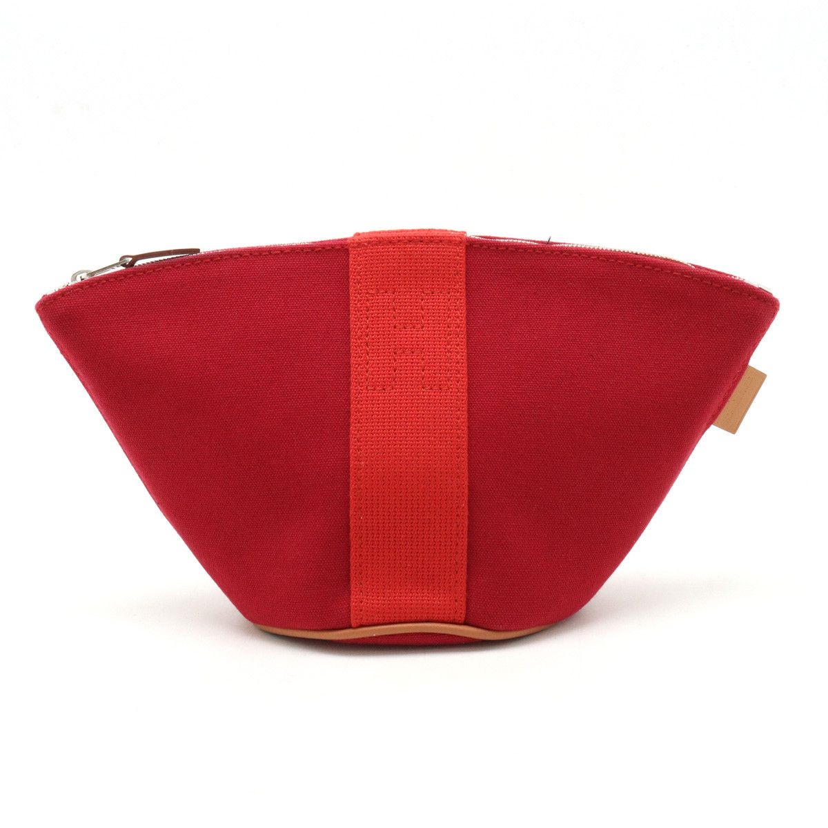 Hermes Hermes Hermes Trousse Palmyre Mini Cotton Canvas Cosmetic Pouch Red Canvas Vanity Bag H102545M02 in Pristine Condition Size ONE SIZE - 1 Thumbnail