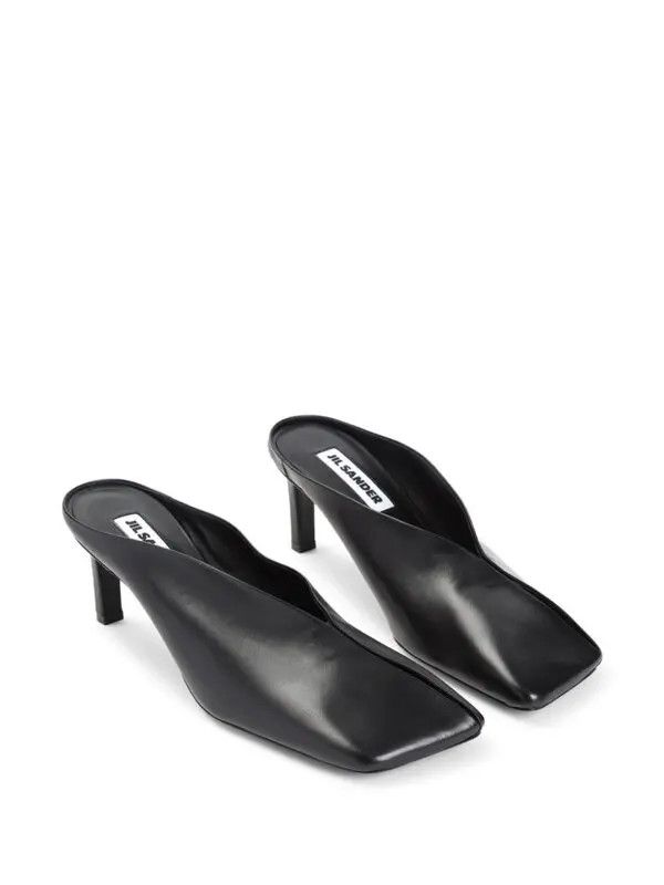Jil Sander o1loc1c0426 Leather Mules in Black Size US 8 / IT 38 - 2 Thumbnail