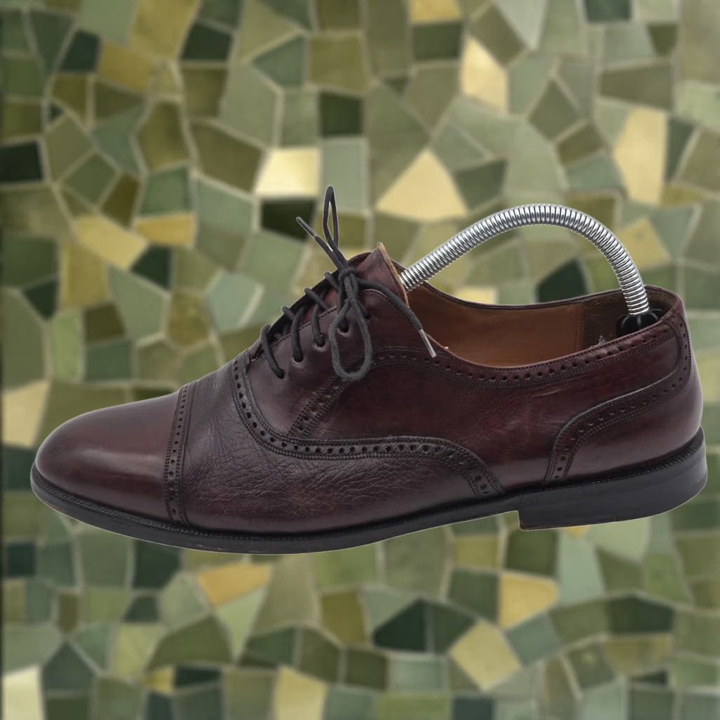Mezlan Florence Mens Oxford Cap Toe Brogue Leather Dress 9.5 Burgundy