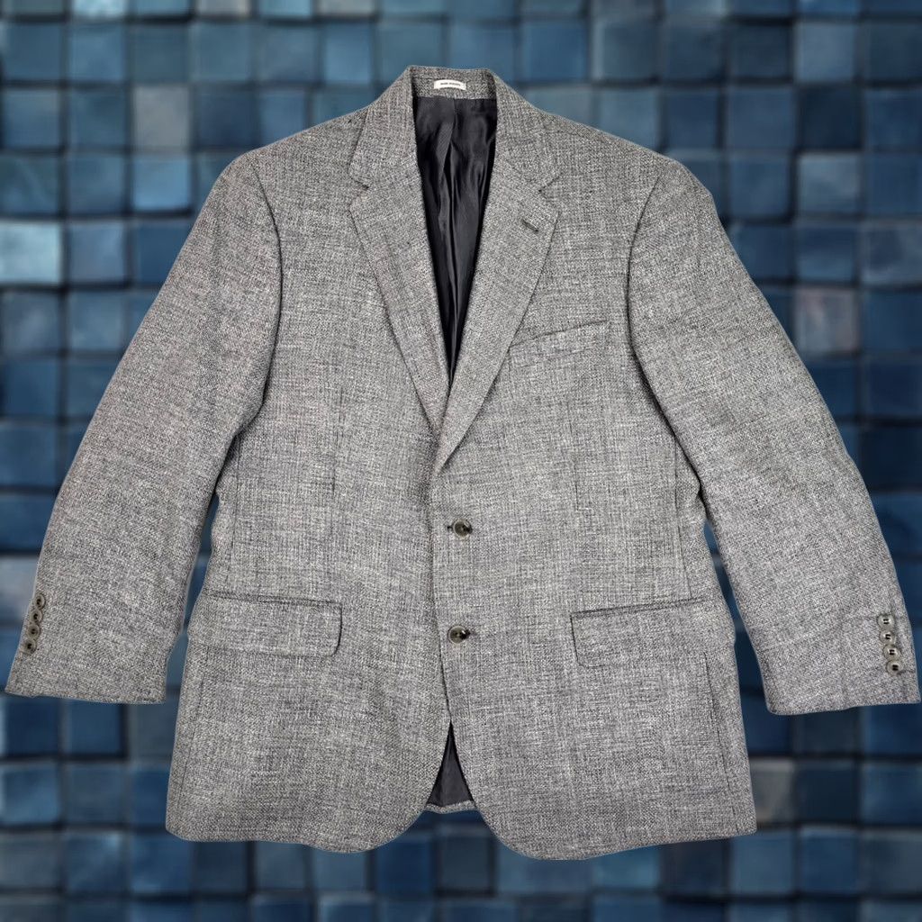 Joseph Abboud Joseph Abboud Sport Coat Gray Wool Linen Hopsack Lanificio T.G. di Fabio 42R Size US XS / EU 42 / 0 - 1 Thumbnail