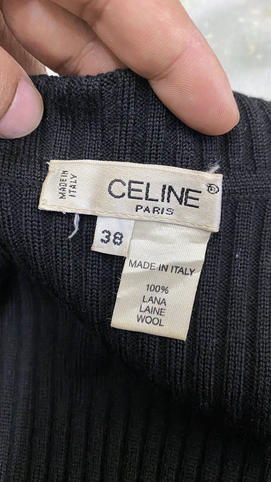 Celine Vintage 90s Celine Turtleneck Knitwear Sweater Size S / US 4 / IT 40 - 8 Thumbnail