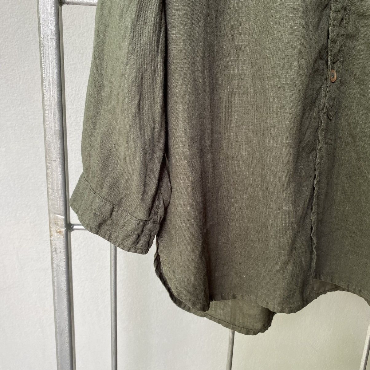 OMNIGOD OMNIGOD Dark Green Roll-Up Sleeve Blouse Size XS / US 0-2 / IT 36-38 - 5 Thumbnail