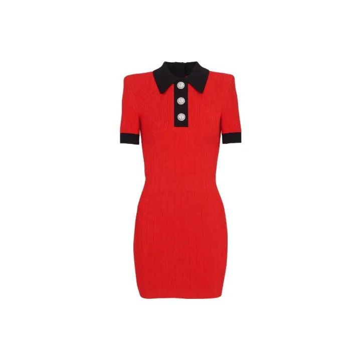 Balmain Balmain Color Block Fitted Short Dress 0079 Size US 38 / EU 54 - 1 Thumbnail