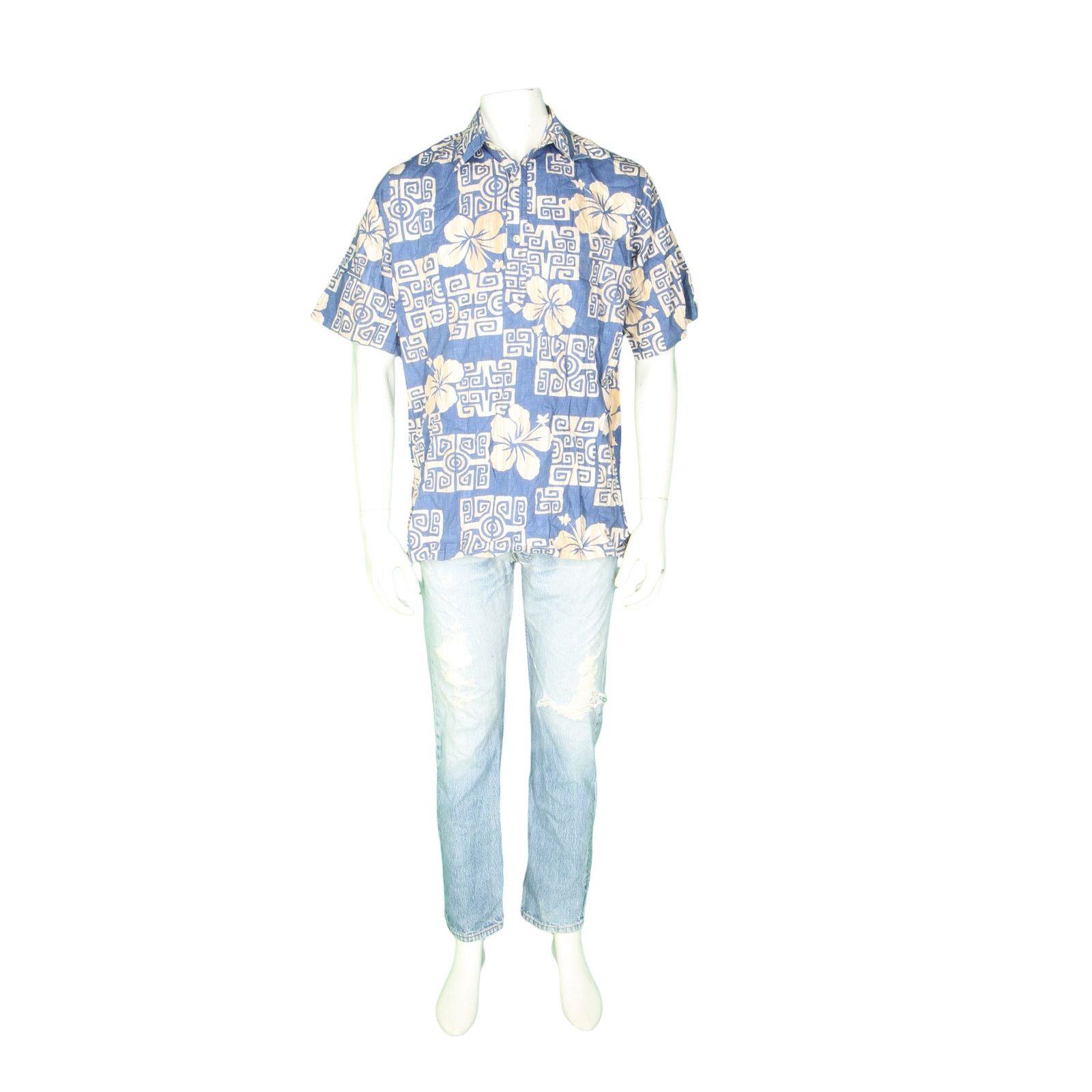Other Go Barefoot Floral Hawaiian Aloha Tropical Tribal Camp Shirt Size US M / EU 48-50 / 2 - 1 Thumbnail