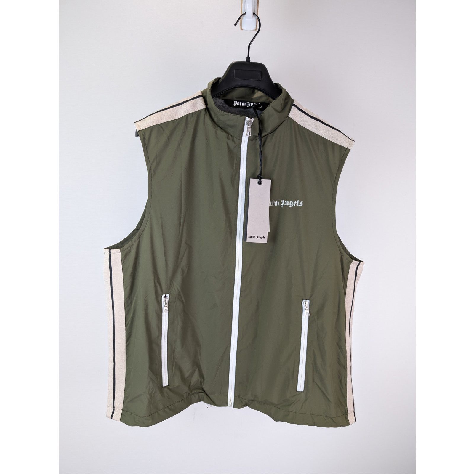 Palm Angels o1rshd1 Classic Logo Vest in Military Green / Off White Size US L / EU 52-54 / 3 - 9 Thumbnail