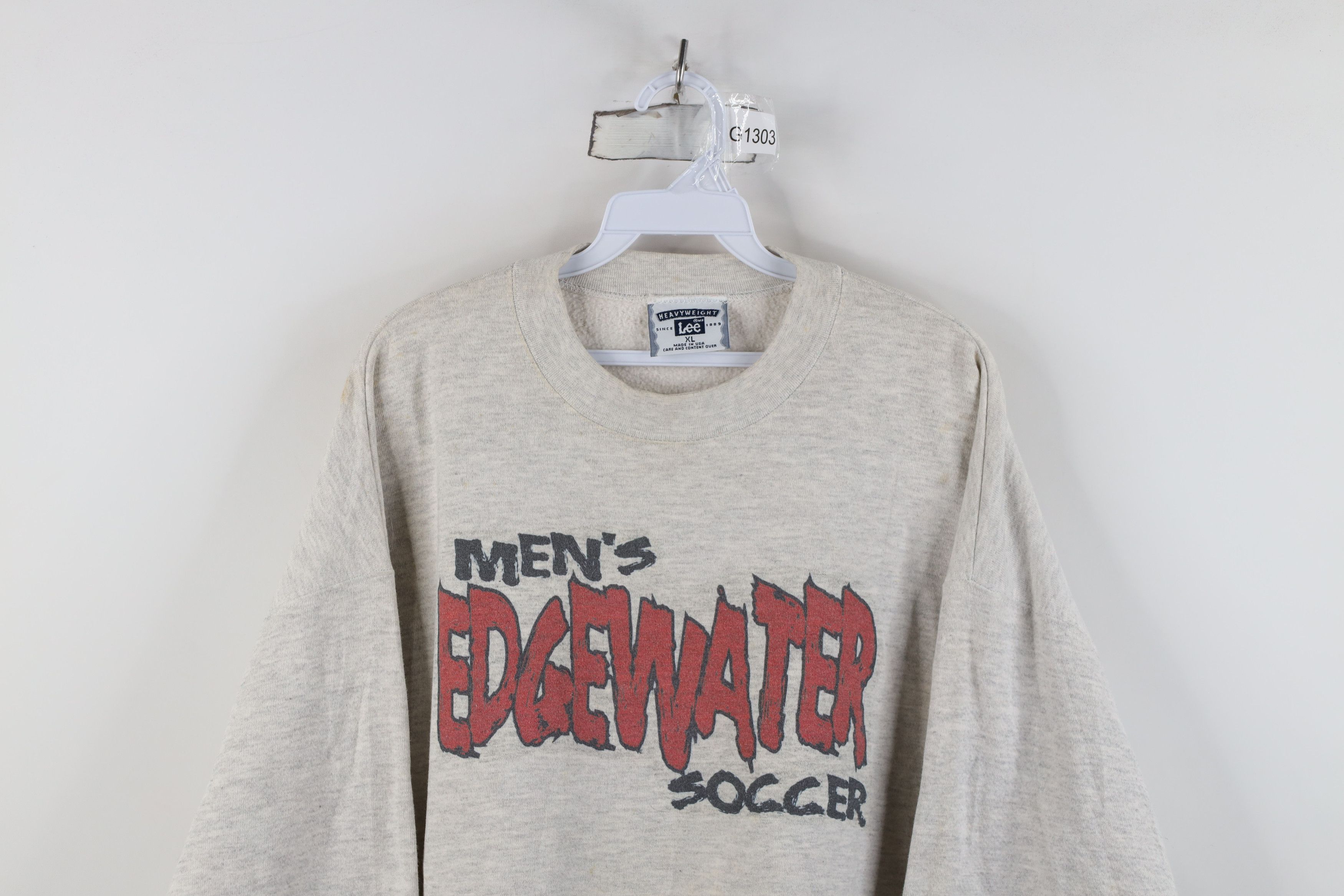 Vintage Vintage 90s Edgewater Soccer Crewneck Sweatshirt Gray USA Size US XL / EU 56 / 4 - 2 Thumbnail
