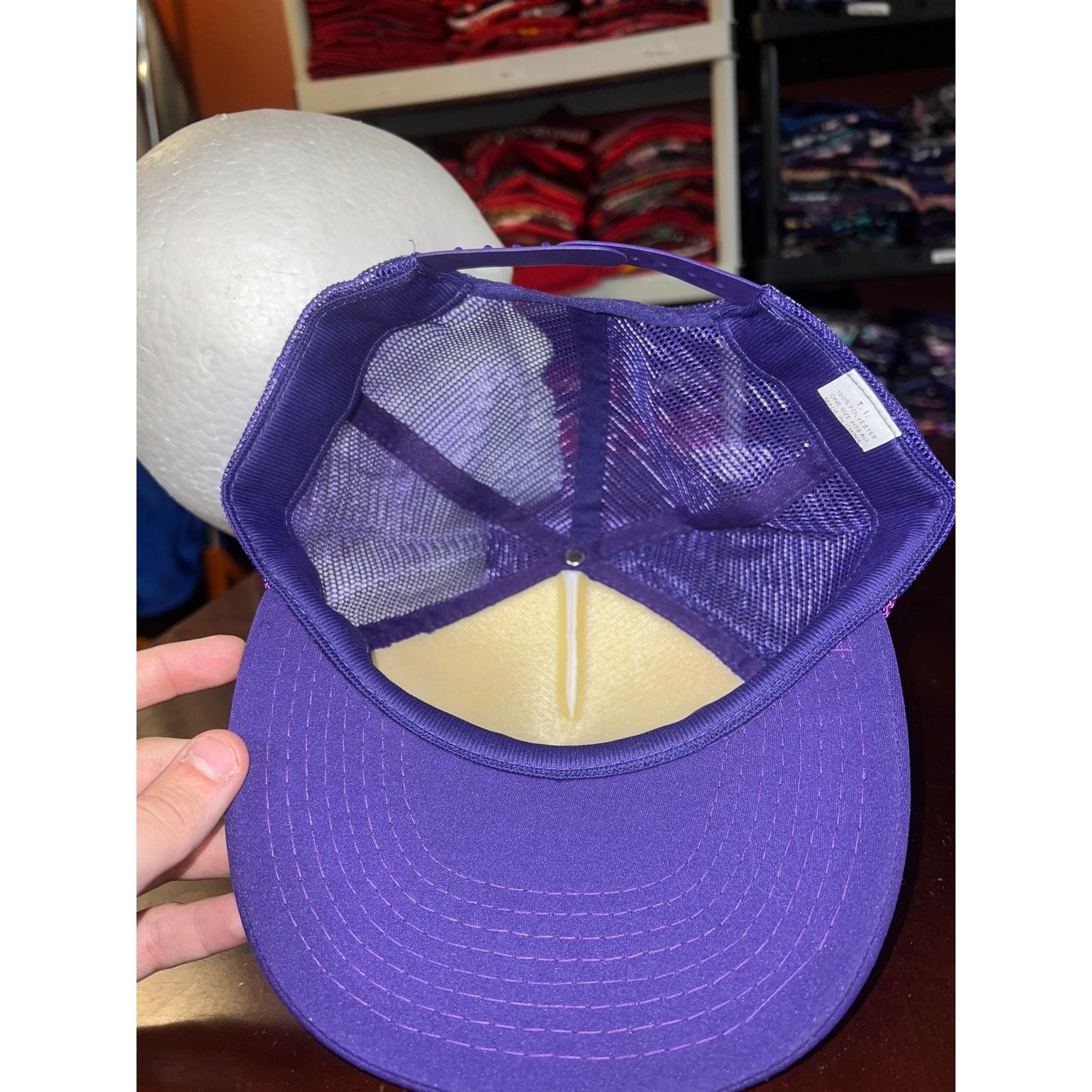 Vintage Vintage White Purple Hat Trucker Headwear Blank Snapback 90s Size ONE SIZE - 6 Thumbnail