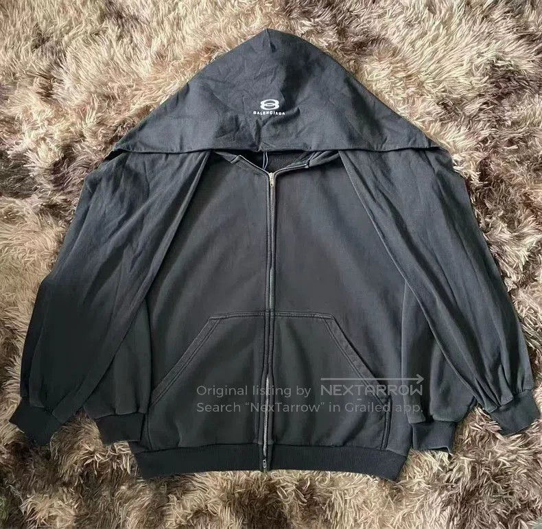 Balenciaga Double Ring Zip Hoodie Jacket.
