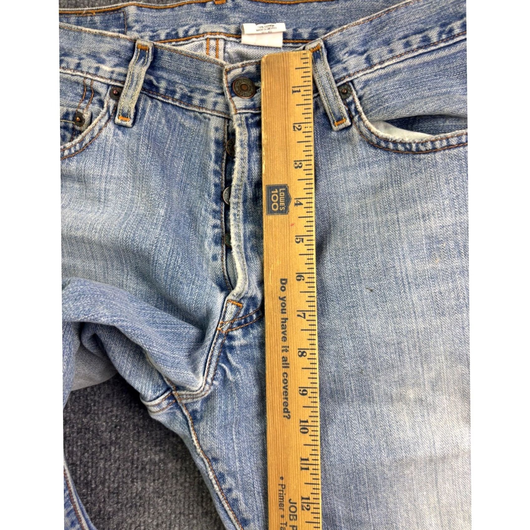 Levi's Levi's 501 Jeans Mens 29x27 Light Wash Distressed Raw Hem Button Fly Straight Denim Vintage Western Mid Rise Carry Pocket Pants Size US 29 - 5 Thumbnail
