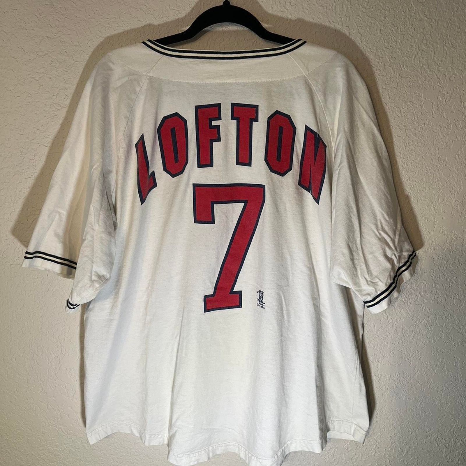 Logo Athletic Vintage 90s Cleveland MLB Kenny Lofton Baseball Jersey XL Size US XL / EU 56 / 4 - 1 Thumbnail