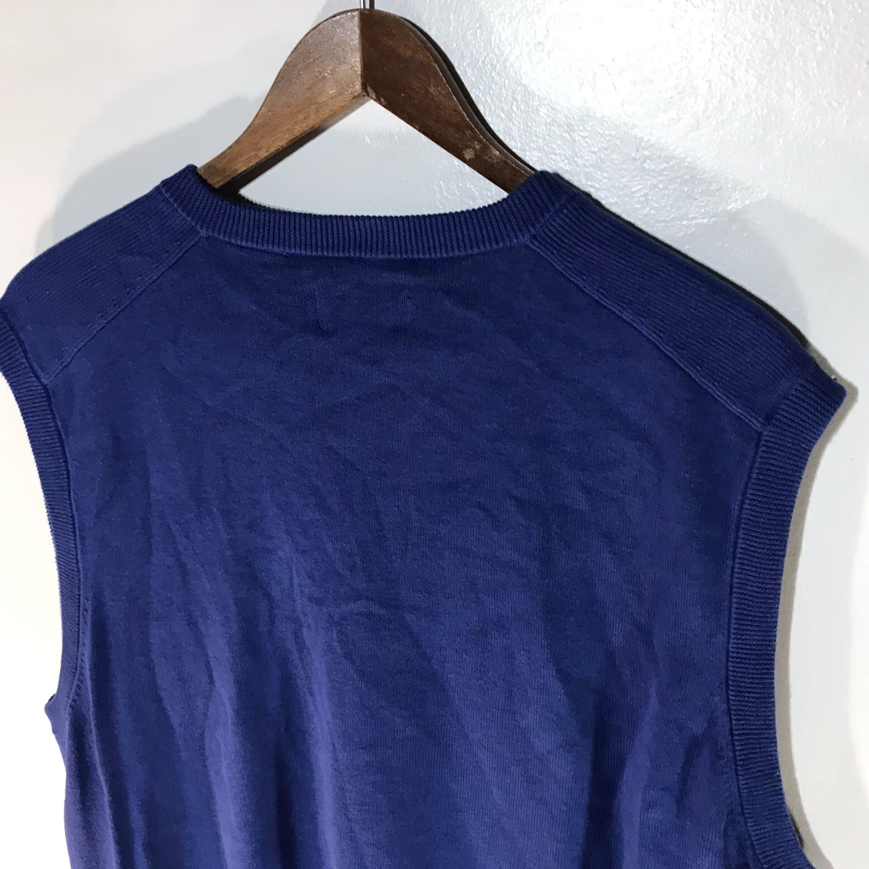Chaps Chaps Men's Blue Cotton Sweater Vest Sleeveless V-Neck Regular Fit Fall Winter 100% Cotton Size US L / EU 52-54 / 3 - 6 Thumbnail