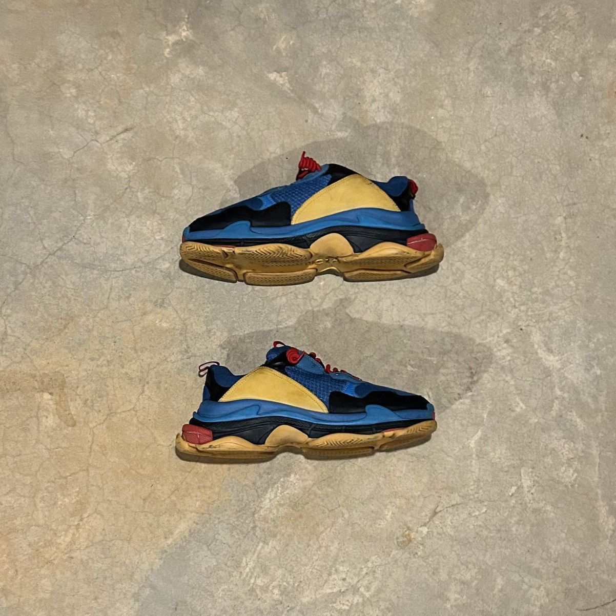 Balenciaga × Designer Balenciaga Triple S Sneaker Blue Orange Red US 12 Size US 12 / EU 45 - 2 Thumbnail