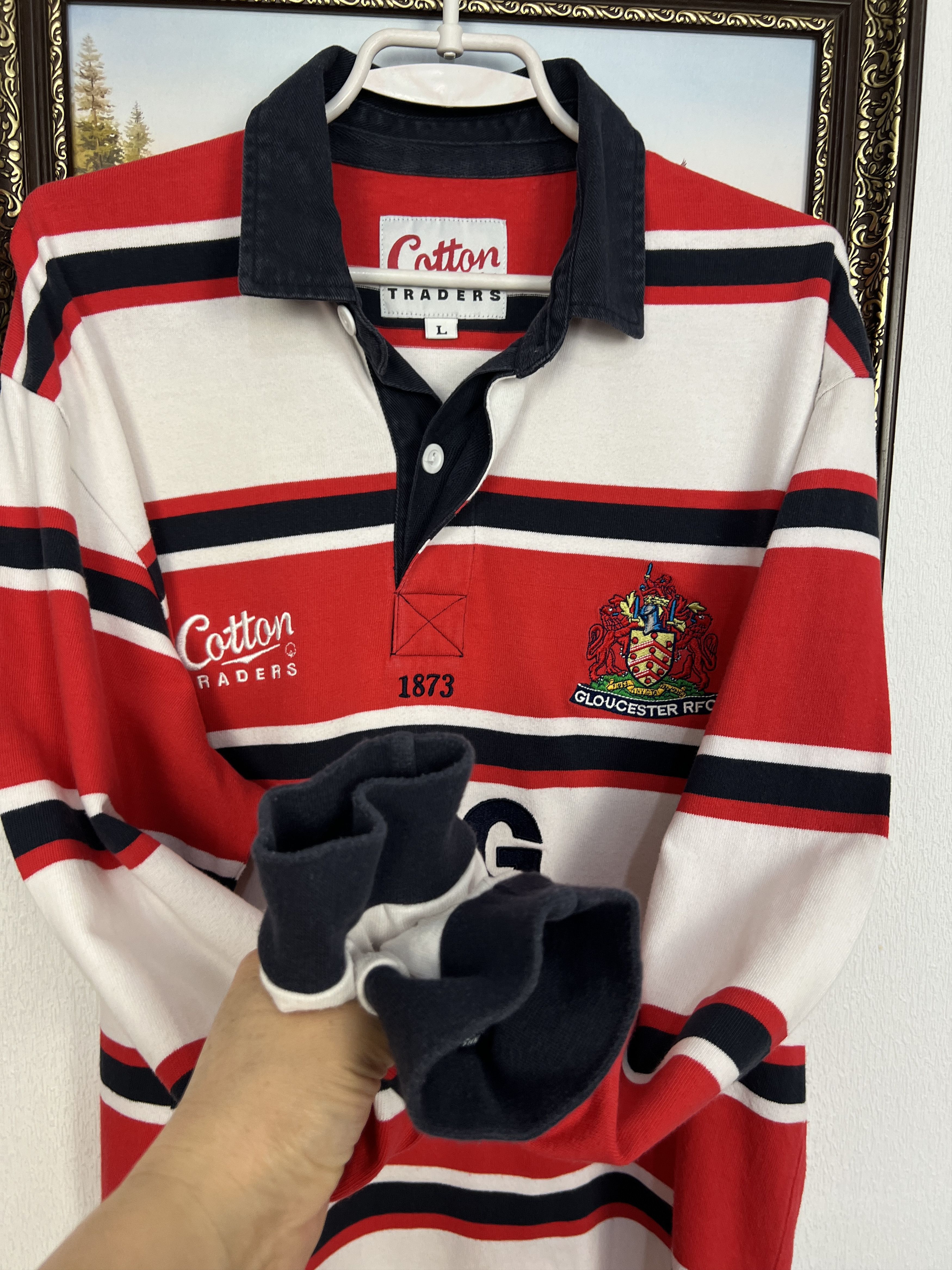 Cotton Traders Vintage Gloucester Rugby Union Jersey Long Sleeve Trikot Size US L / EU 52-54 / 3 - 6 Thumbnail