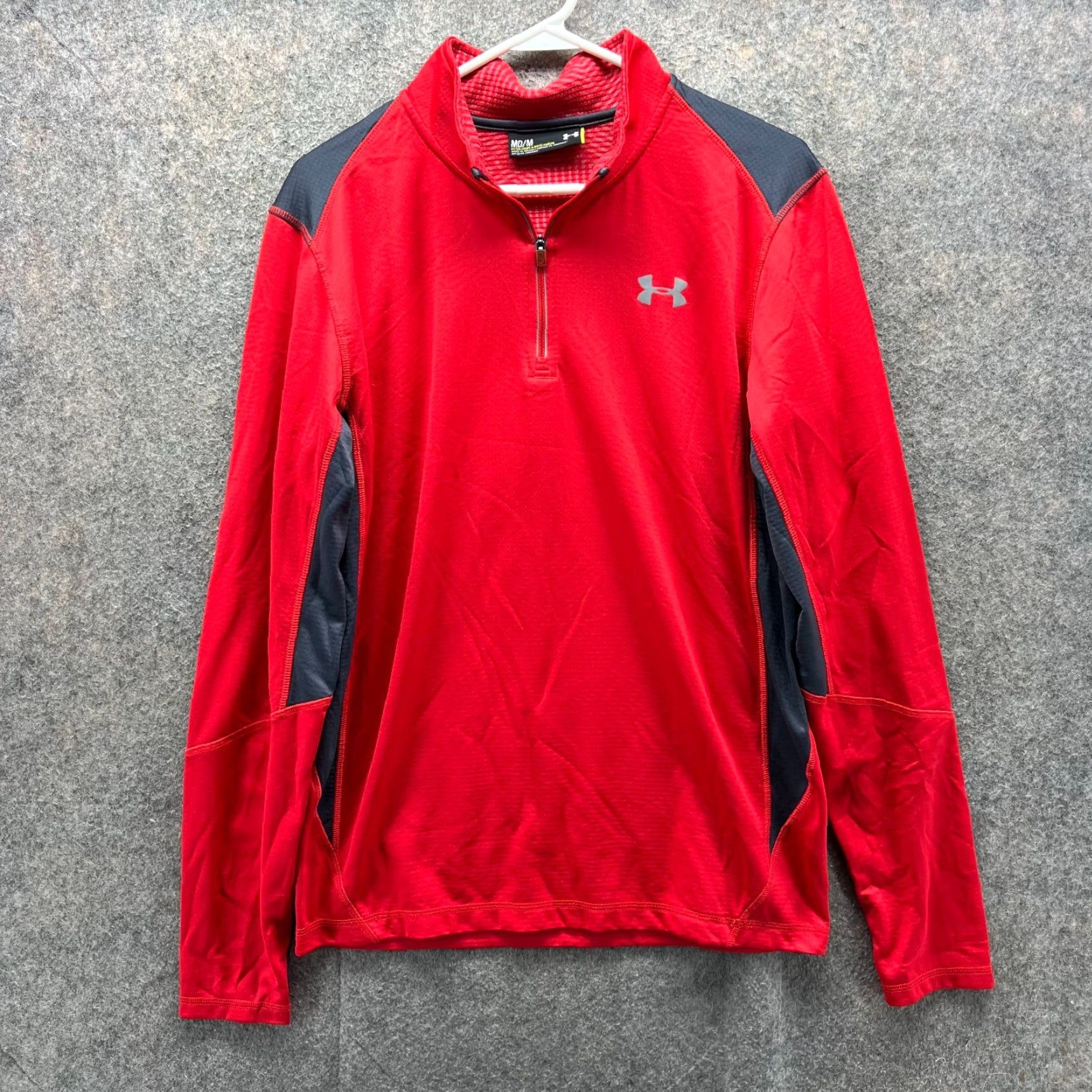 Under Armour Under Armour Sweatshirt Mens Medium Red Quarter Zip Fitted Pullover Stretch Size US M / EU 48-50 / 2 - 2 Thumbnail