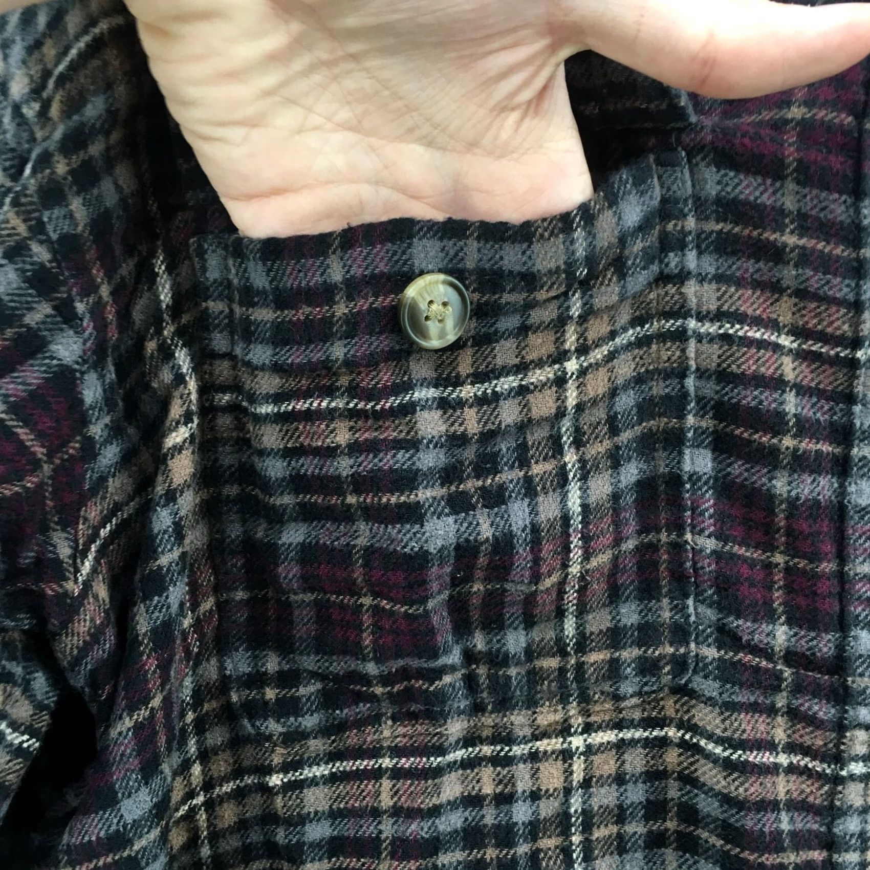 American Eagle Outfitters American Eagle Outfitters Shirt Womens Medium Button-Up Collared Multicolor Long Sleeve Casual Plaid Size M / US 6-8 / IT 42-44 - 6 Thumbnail