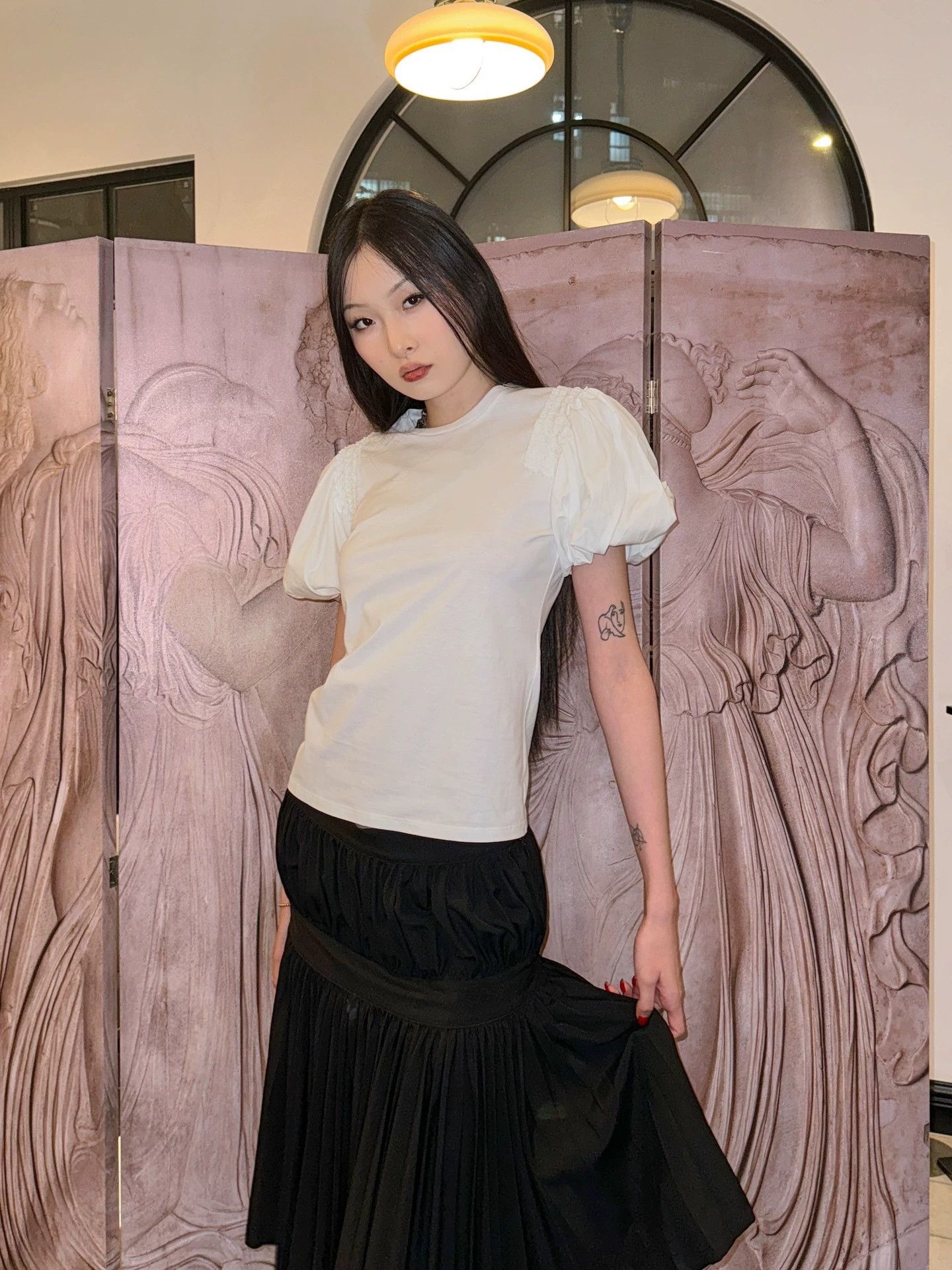 Alexander McQueen McQueen Puffed Bud Sleeve Waisted T-Shirt Vintage 38 Size XS / US 0-2 / IT 36-38 - 2 Thumbnail