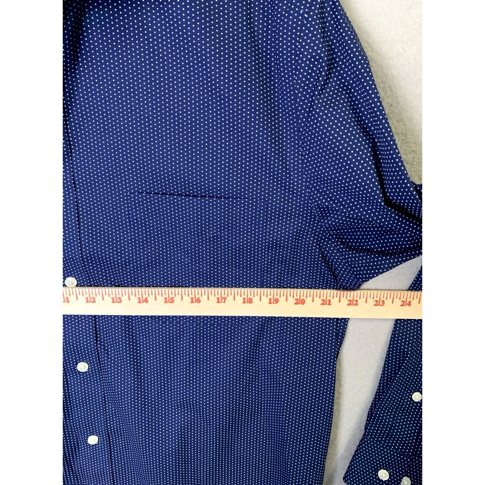 Ralph Lauren Lauren Ralph Shirt Mens L Blue Button Polka Dot Regular Fit Size US L / EU 52-54 / 3 - 6 Thumbnail