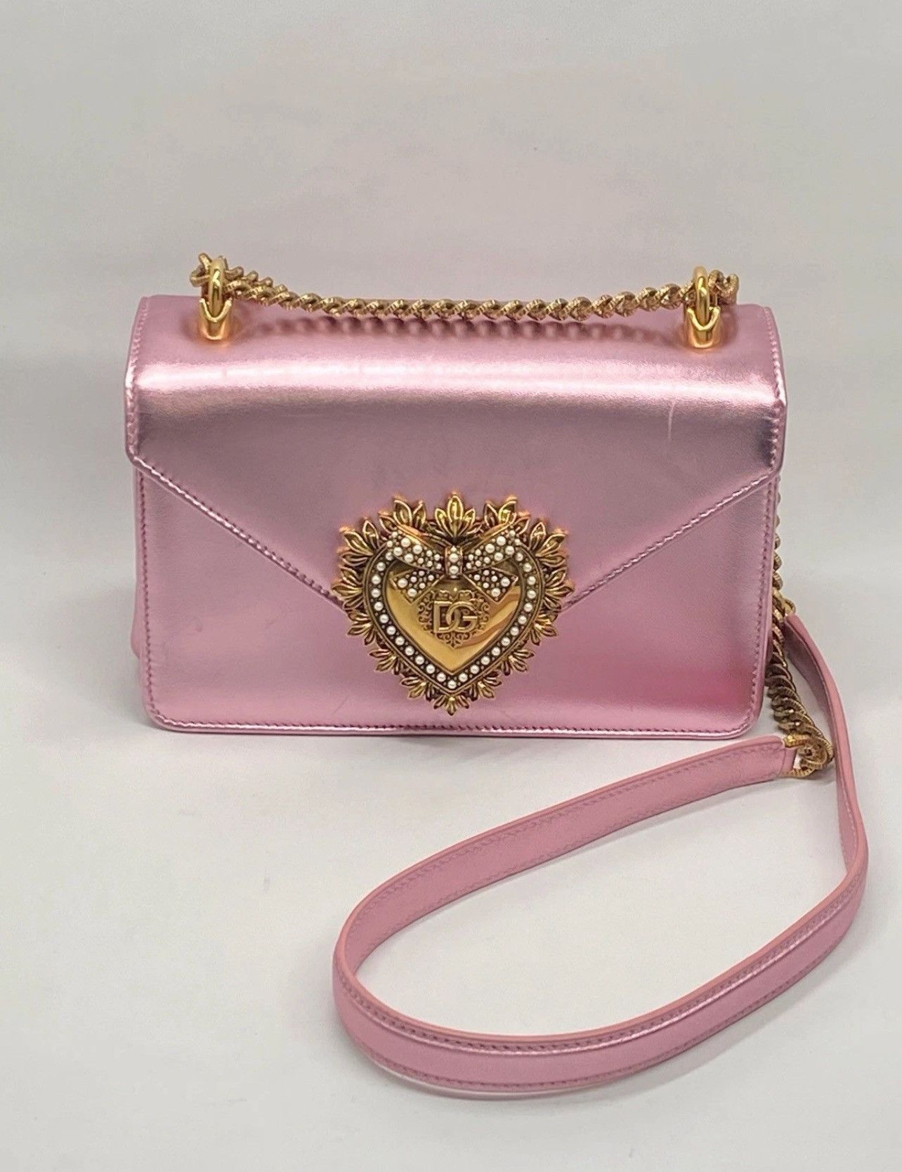 Dolce & Gabbana Dolce & Gabbana Devotion metallic leather shoulder bag Size ONE SIZE - 3 Thumbnail