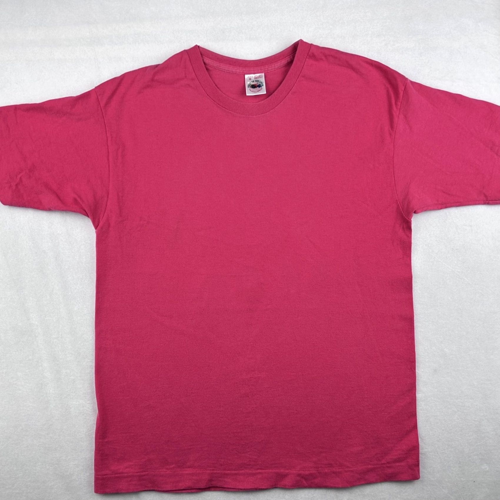 Fruit Of The Loom VINTAGE Fruit of the Loom T-Shirt Pink XS-XL Ladies M Short Sleeve Crew Neck Cotton 80s 90s Vintage Shirt Womens (adjust to original title words only) Size US M / EU 48-50 / 2 - 3 Thumbnail