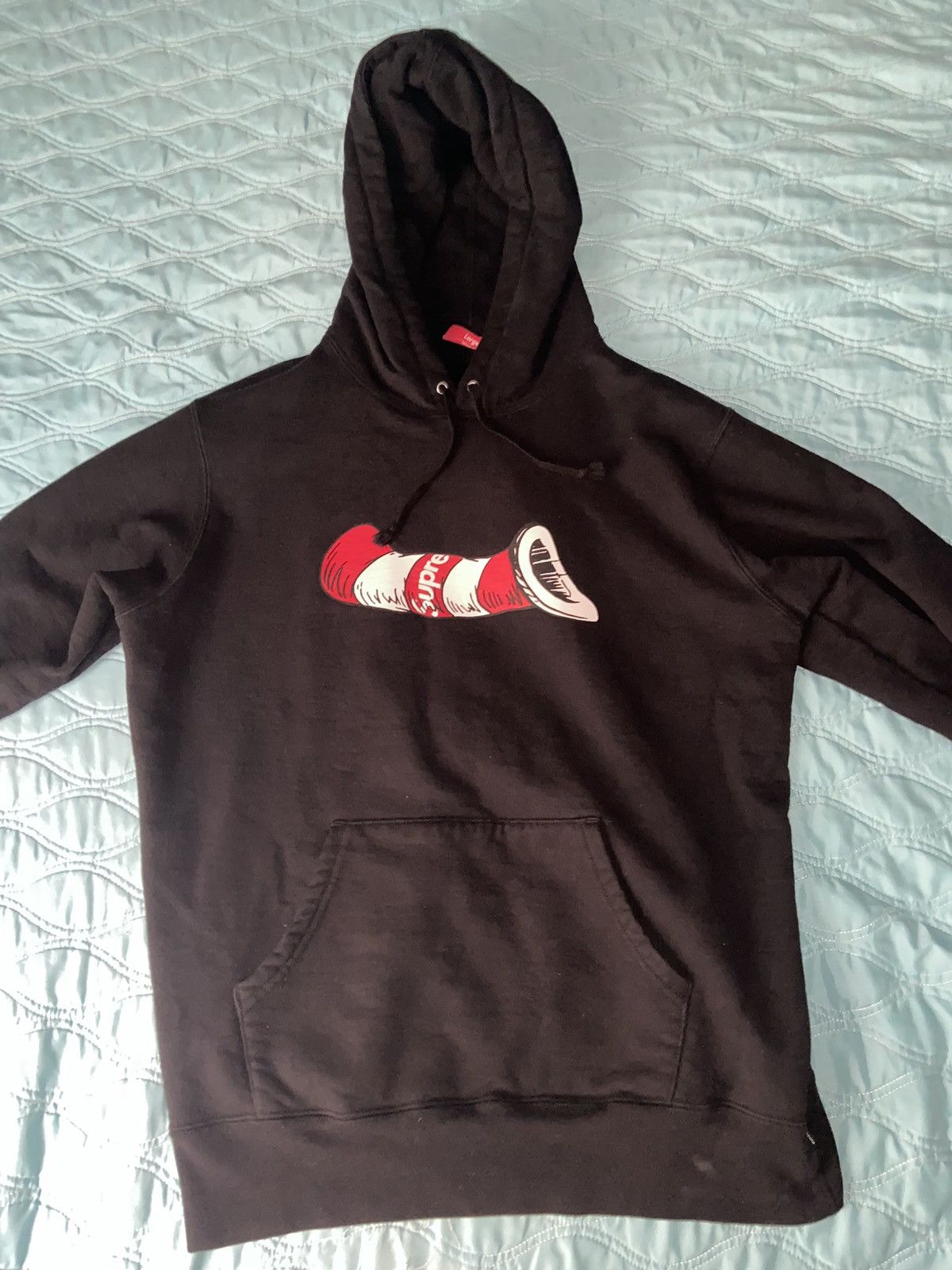 image of Supreme Cat In The Hat Black Hoodie Large, Men's