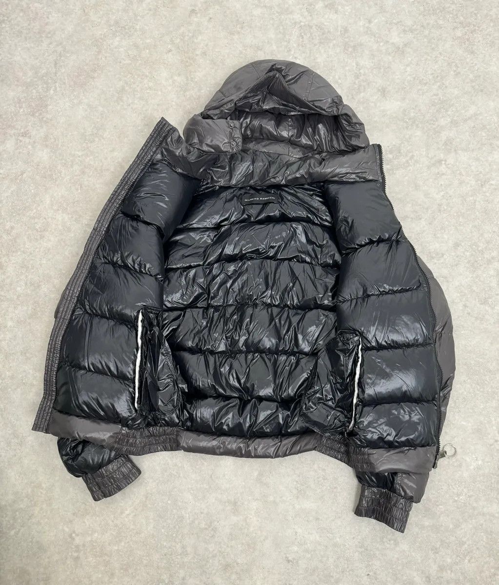 Vintage Massimo Rebecchi Black & Brown Hooded Puffer Jacket Size US M / EU 48-50 / 2 - 10 Thumbnail