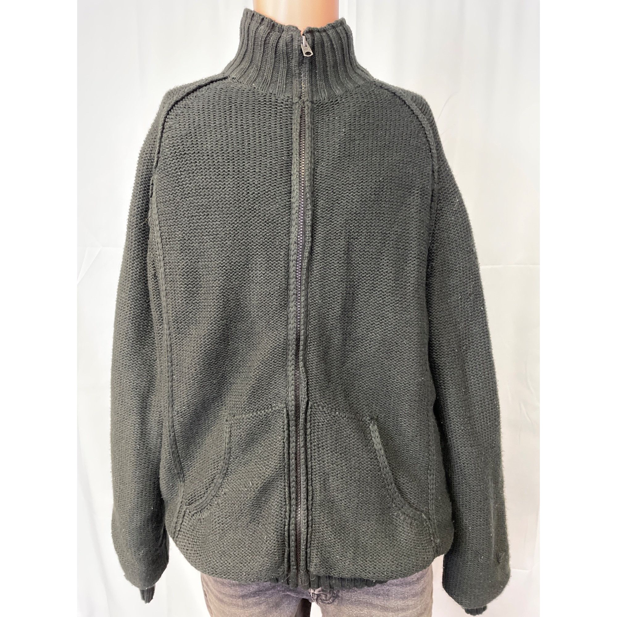 Buffalo David Bitton Buffalo David Bitton Men's Black Knitted Zipper up Sweater S Size US XL / EU 56 / 4 - 1 Thumbnail