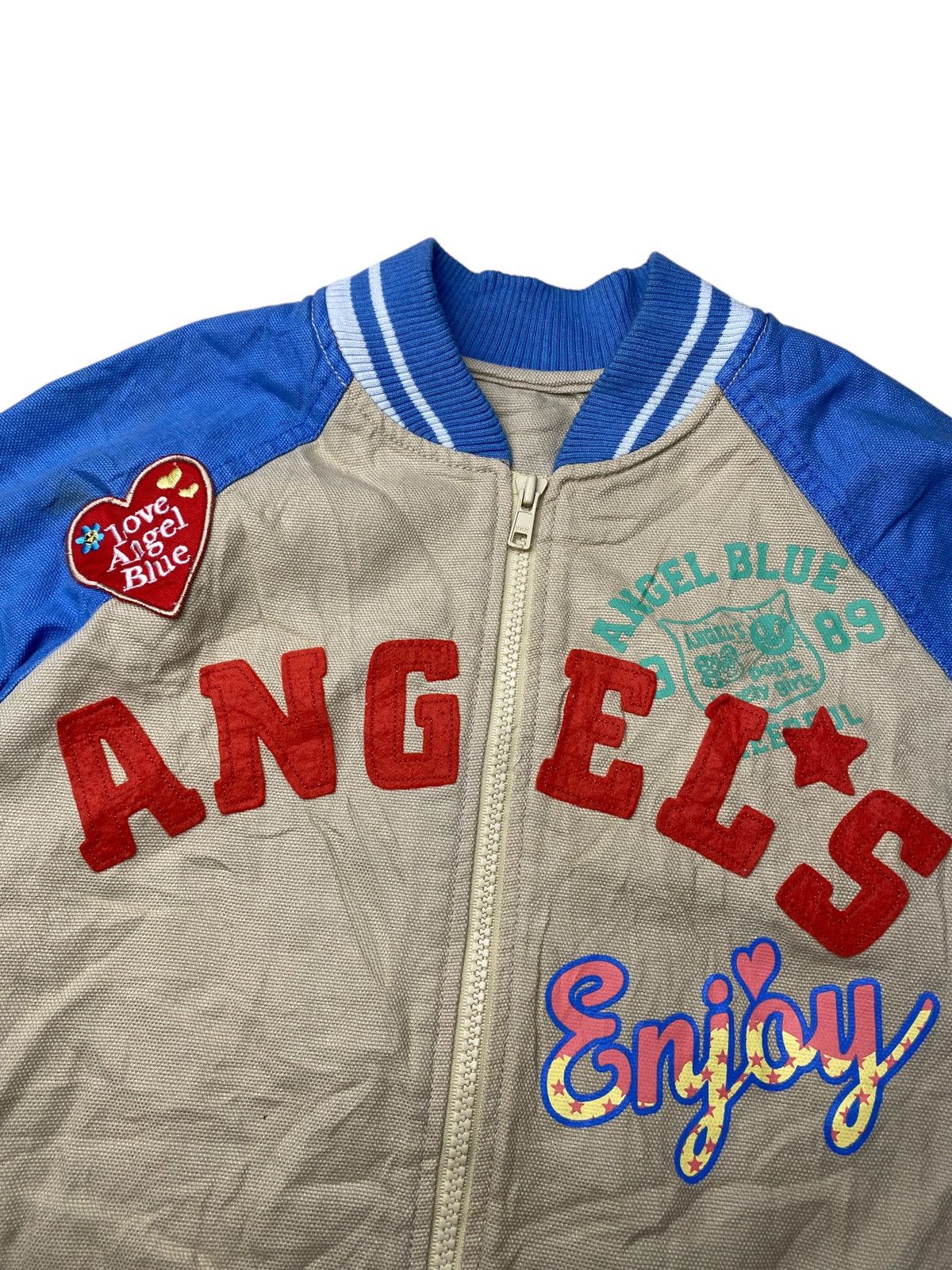 Angel Blue 2000's Angel Blue Patchwork Cute Varsity Jacket Size US M / EU 48-50 / 2 - 2 Thumbnail