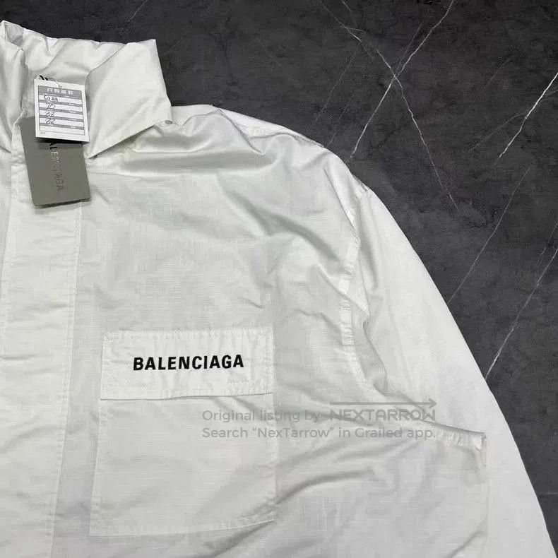 Balenciaga Balenciaga White Embroidered Logo Jacket. Size US L / EU 52-54 / 3 - 3 Thumbnail