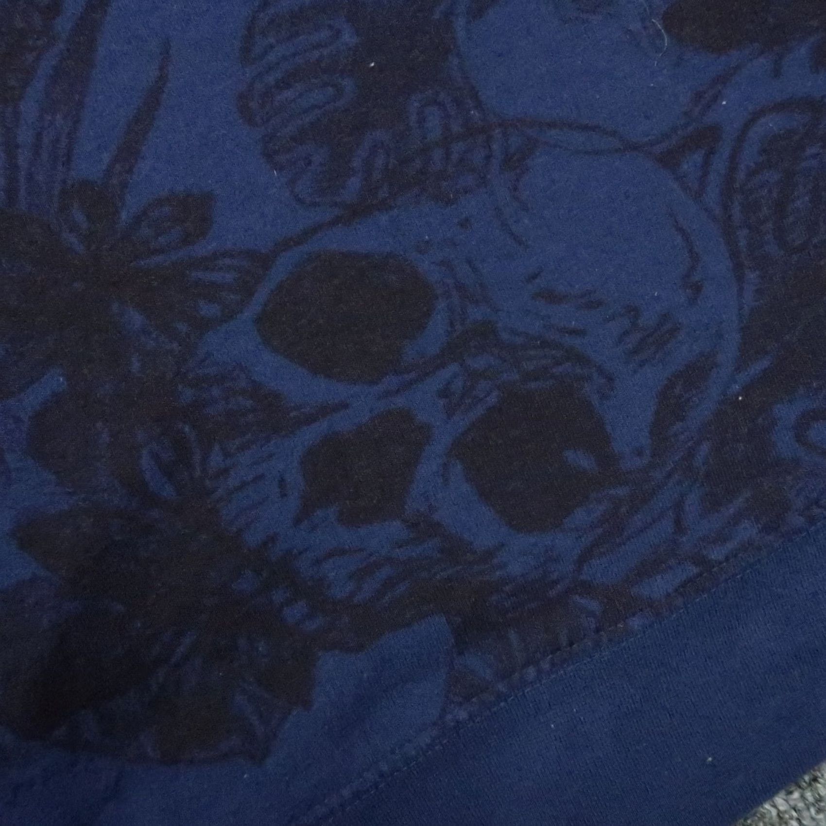 Robert Graham Robert Graham Hoodie Mens XL Blue Floral Skull Print All Over Hooded Classic Fit Size US XL / EU 56 / 4 - 6 Thumbnail