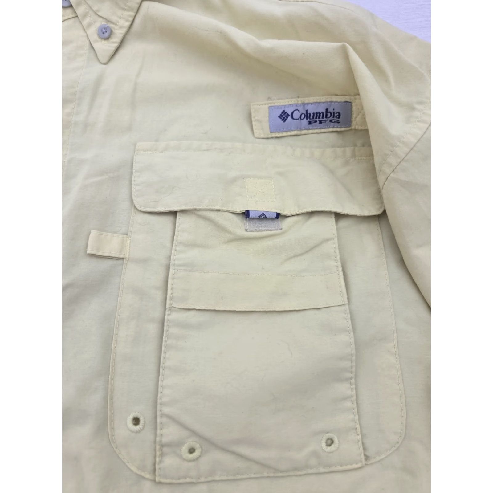 Vintage VINTAGE Columbia PFG Fishing Shirt Mens XL Yellow Long Sleeve Button-Up Omnishade breathable pocketed Size US XL / EU 56 / 4 - 2 Thumbnail