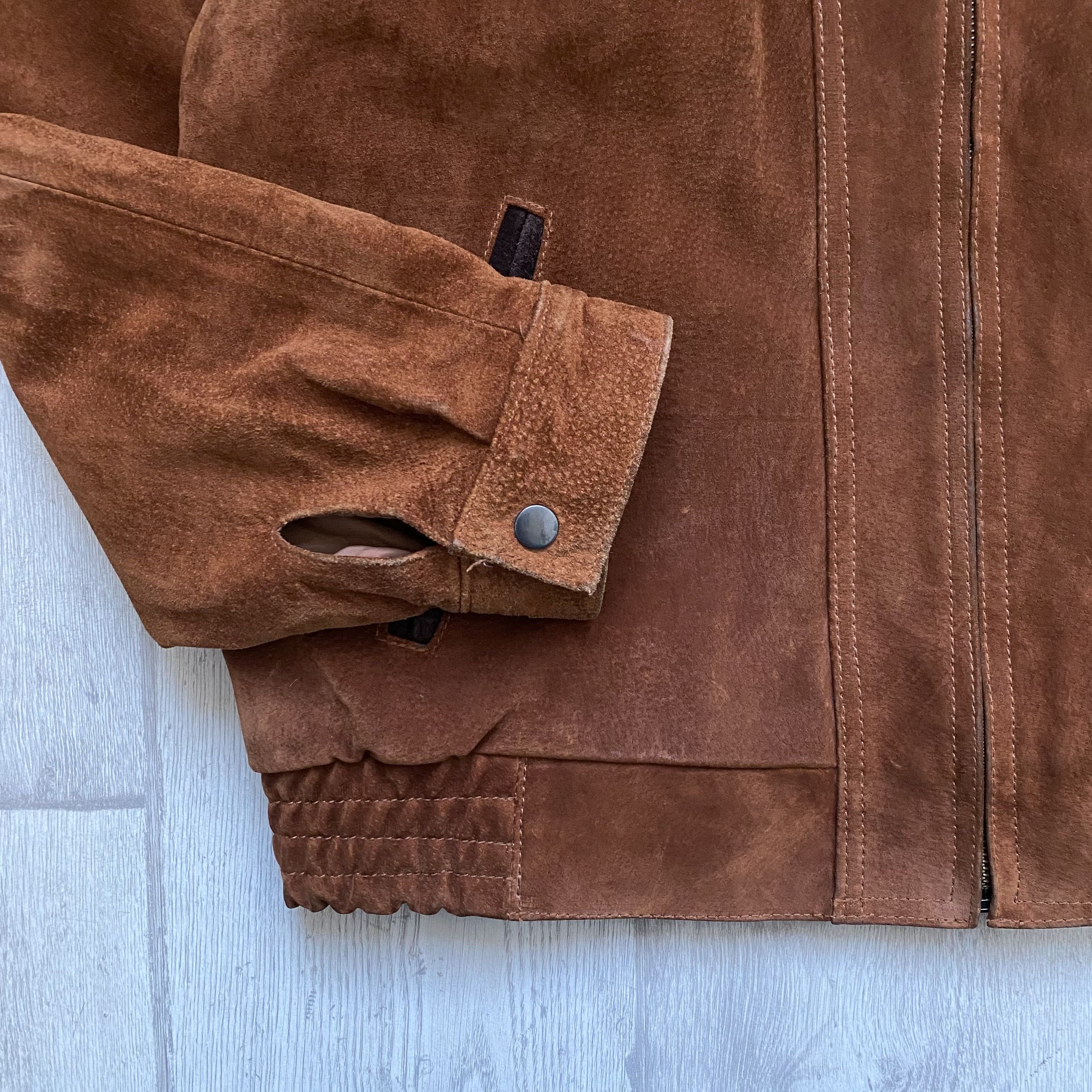 Genuine Leather 🔥 Rare Vintage 80s Suede Knit Leather Bomber Jacket Size US M / EU 48-50 / 2 - 5 Thumbnail