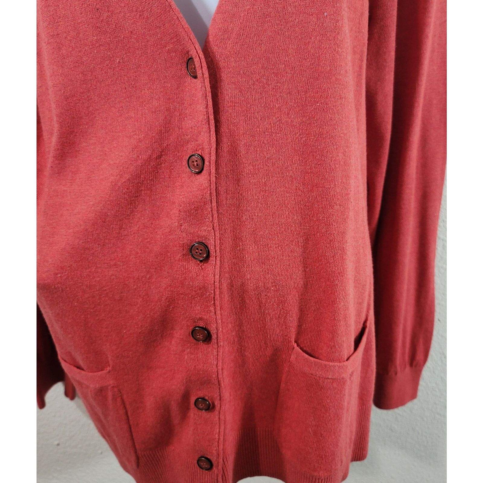 Other Lane Bryant Orange Button Up Cardigan Sweater 18 20 Soft Size XXL / US 16-18 / IT 52-54 - 2 Thumbnail