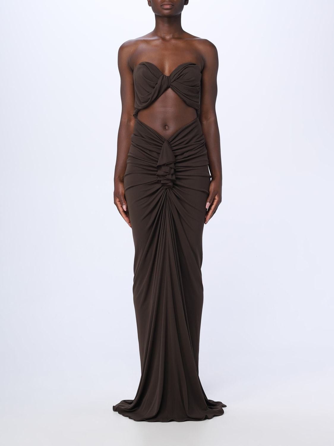 Saint Laurent Paris o1s1wg111024 Bustier Maxi Dress in Olive Green Size S / US 4 / IT 40 - 2 Thumbnail